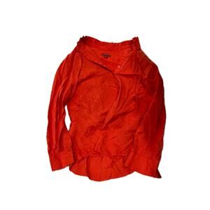 Merona Red Long Sleeve Shirt/Blouse Womans PL